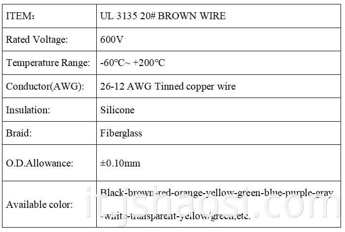 UL 3135 20# BROWN WIRE
